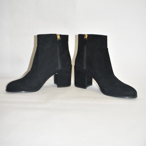 STUART WEITZMAN QUINN ANKLE BOOTIE SUEDE BLOCK GOLD LOGO SW 9 (P14) - Picture 5 of 10